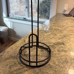 tall black metal countertop paper towel holder
